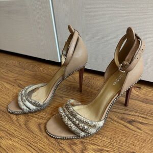 Coach Brown and Cream Strappy Heels size 7